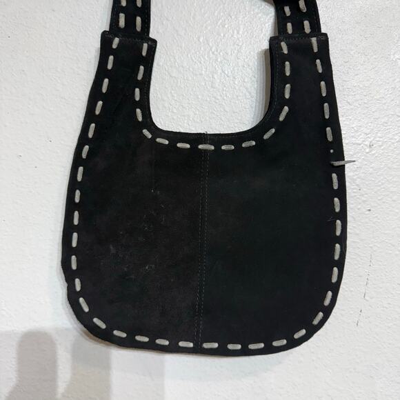 Weather Vane Black Stitch Suede Vintage Purse - Picture 2 of 10